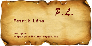 Petrik Léna névjegykártya
